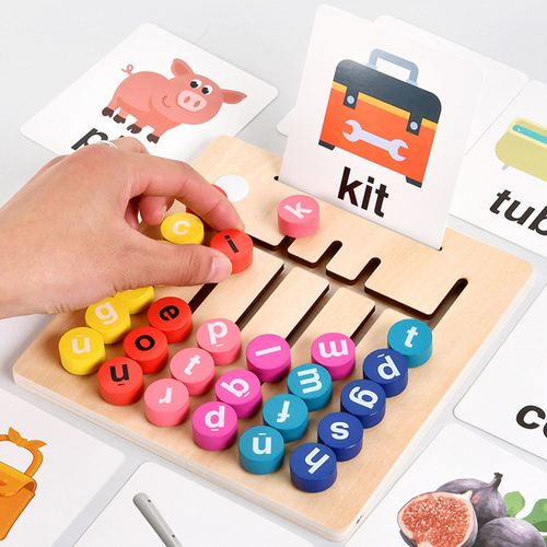 Jouets D'orthographe De Mots Pour Enfants, Cartes Flash, Alphabet, Puzzle Assorti, Jouets Montessori Pour Tout-Petits