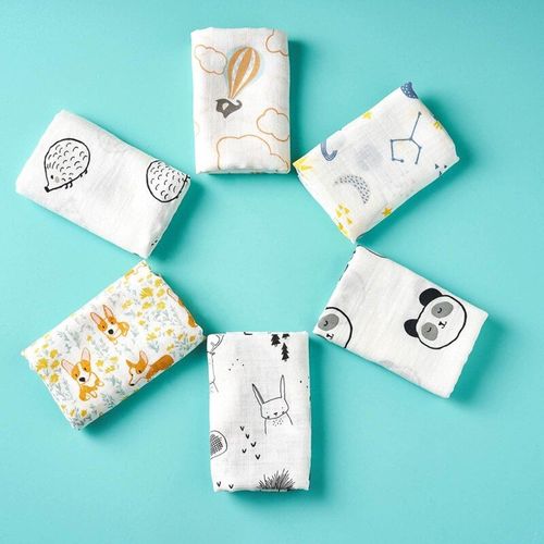 Bavoirs D'alimentation Absorbants En Gaze Douce Pour Bébé, Ensemble De 5 Pièces, Serviette De Salive, Mouchoir, Écharpe Pour Tout-Petit, Tissu De Lavage Multi-Fu