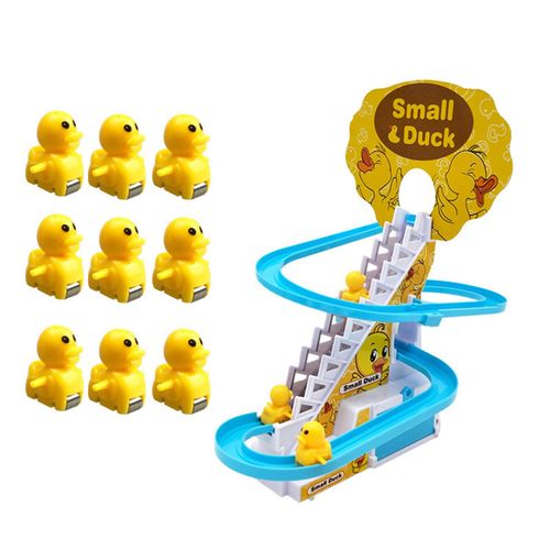 Jouet D'escalade De Canard Électrique, Montagnes Russes Pour Enfants, Ensemble De Jouets, Musique Légère Électrique, Piste D'escalier Amusante