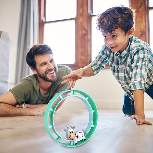 Jeu De Rampes De Course Circulaires Avec Images De Train De Vache Et De Camion De Construction, Ensemble De Jouets De Fête Pour Enfants En Bas Âge