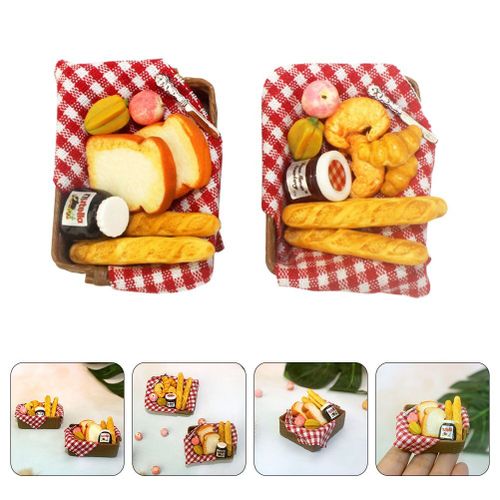 Mini Panier À Pain Miniature, Kit De Bricolage, Poupée Miniature, Petit Déjeuner, Mini Maison, Décoration Alimentaire, 2 Ensembles