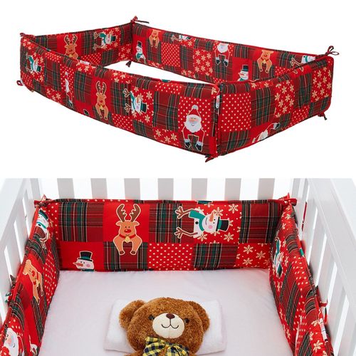 Parure De Lit Avec Coussin De Protection En Coton Pour Enfants, Set De Literie Pour Berceau Sans Chocs, Doublure De Protection Pour Bébés Et Enfants, 4 Pièces