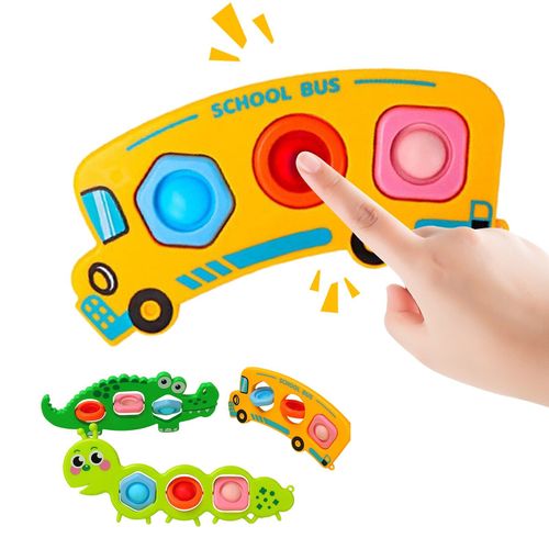 Ensemble De Jouets Sensoriels Montessori Pour Enfants, 3 Pièces, Amusant, Pour Bébé, Bus Scolaire, Anti-Stress, Sûr À Utiliser, Mignon, Crocodile