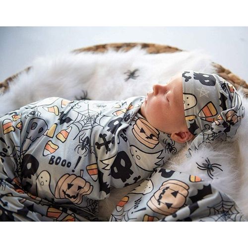 Couverture De Réception Imprimée Pour Nouveau-Né + Ensemble Bonnet Et Bonnet Pour Bébé, 2 Pièces
