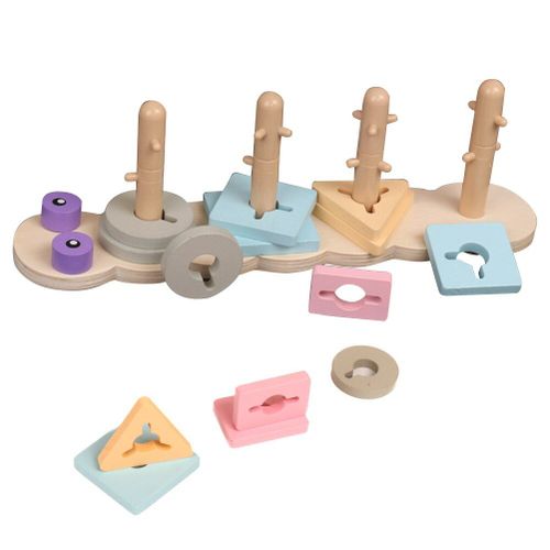 1 Jeu De Forme Géométrique Forme De Bloc De Construction Jouets Assortis En Bois