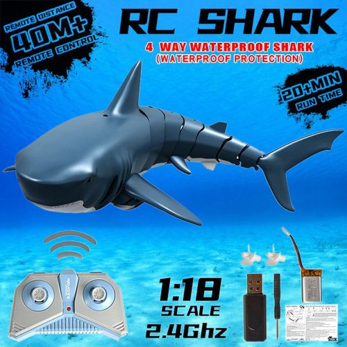 Bateau De Requin Électronique À 4 Canaux, Télécommande Radio Rc, Jouet Sous-Marin Durable