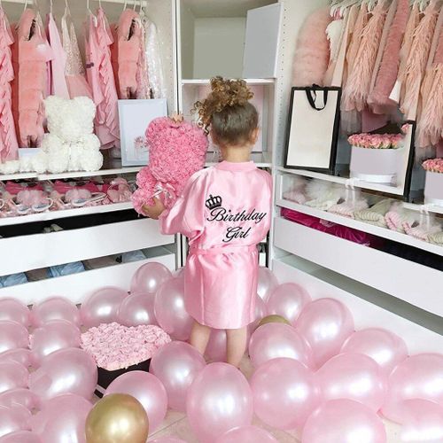 Peignoir Kimono Rose En Satin Et Soie Pour Enfant En Bas Âge, Vêtements De Nuit, Couleur Unie, Pour Anniversaire, Noël, Nouvelle Collection