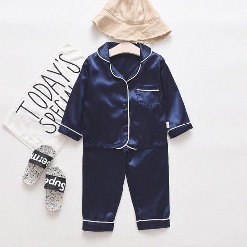Pyjama À Manches Longues Pour Bébés Garçons, Tenue D'hiver Solide, Haut + Pantalon, Vêtements De Nuit