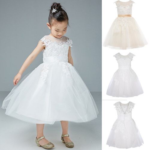 Robe À Fleurs En Tulle Pour Filles, En Dentelle, Robe De Demoiselle D'honneur, Première Communion, 2021