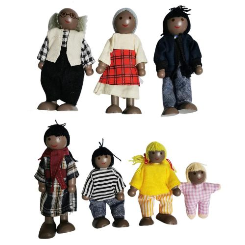 Ensemble De Poupées En Bois Pour Toute La Famille, Marionnettes En Bois, Jouets Pour Enfants, Coordination ¿Il-Main, 1 Ensemble