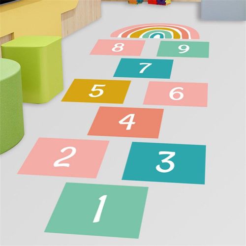 Papier Peint Avec Numéros Numériques Colorés, 2 Types, Jeux De Marelle, Tapis Autocollant De Sol, Décoration De La Maison De La Maternelle, Jeu D'interaction Pour Enfant, Jouet