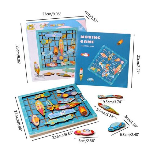 Puzzle Montessori en bois pour tout-petit, espace, formes de couleur, entraînement cérébral, planche 3D Portable, Kit de bricolage D5QF