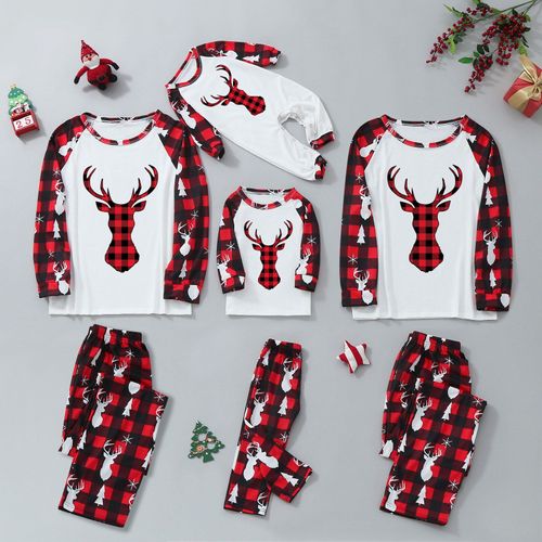 Pyjama Assorti De Noël Pour Famille, Haut Et Pantalon, Motif À Carreaux, En Bois D'élan, Pour Père, Mère, Vêtements De Couple, Barboteuse Pour Bébé, 2022