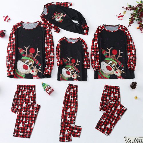 Ensemble Pyjama De Noël Pour Homme Et Femme, Haut + Pantalon, Imprimé À Carreaux, Vêtements De Nuit, Tenue De Famille, Barboteuse