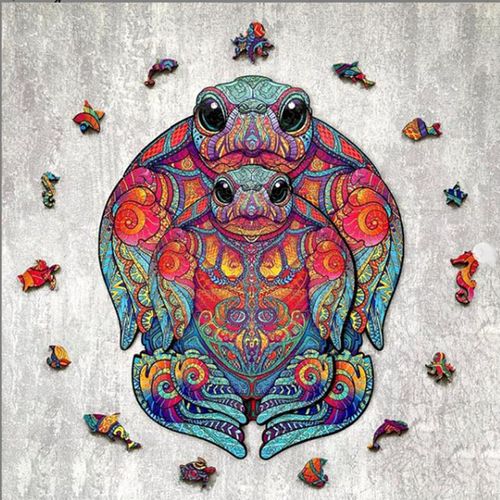 Puzzle Dinosaure Tortue En Bois, Animal, Pièces De Forme Unique, Puzzle Irrégulier, Jouet Éducatif, Cadeau D'anniversaire Pour Adultes Et Enfants