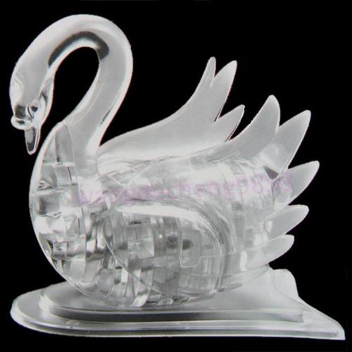 Puzzle En Cristal 3d, Modèle De Puzzle, Cygne, Iq, Jouet, Gadget, Cadeau, Bricolage