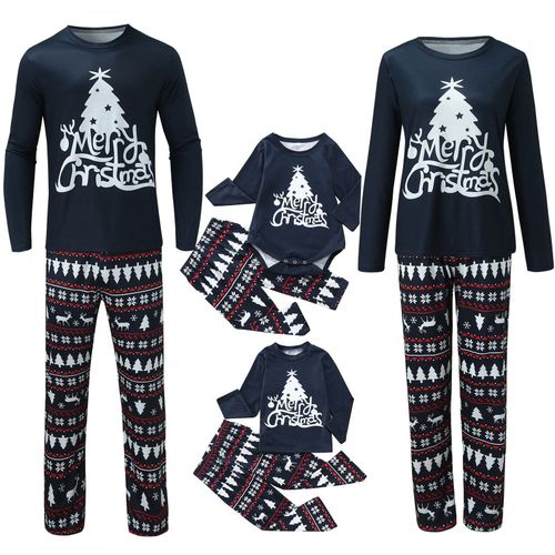 Pyjama De Noël Pour Famille, Vêtements Assortis, Motif Arbre, Lettres, Pour Mère Et Enfant, Pour Couple, Nouvel An