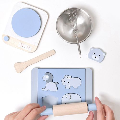 Ensemble De Cuisine Pour Enfants, Bol En Acier Inoxydable, Simulation D'échelle, Batteur D'¿Ufs, Cuillère À Rouler, Planche À Puzzle, Jouets D'animaux Pour Enfants