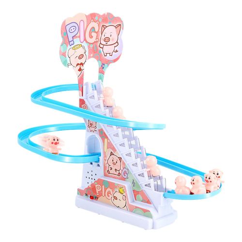 Jouet Électrique Pour Enfants, Petit Cochon, Escalade Des Escaliers, Montagnes Russes, Musique Légère, Piste D'escalier Amusante