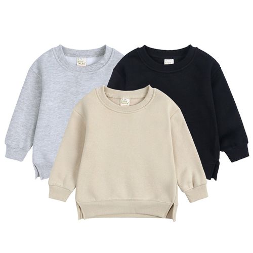 Sweat-Shirt Pour Enfants, Pull De Couleur, Manteau En Polaire Solide Pour Filles