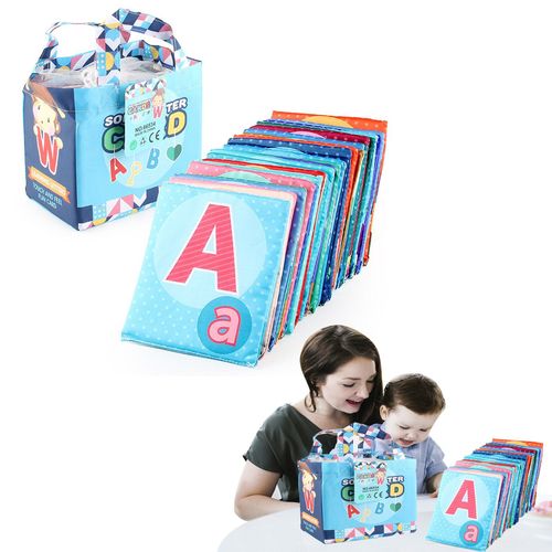 Cartes En Tissu Alphabet Pour Bébés, Jouets Pour Enfants, Jouets D'éveil Précoce, Avec Sac De Rangement