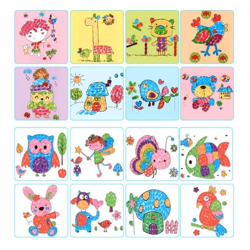 Carte De Peinture Au Doigt 6 Couleurs, Tampon À Encre, Animaux De Dessin Animé, Bricolage, Artisanat, Apprentissage, Dessin, Jouets Éducatifs Pour Enfants, 8 Pièces/Ensemble
