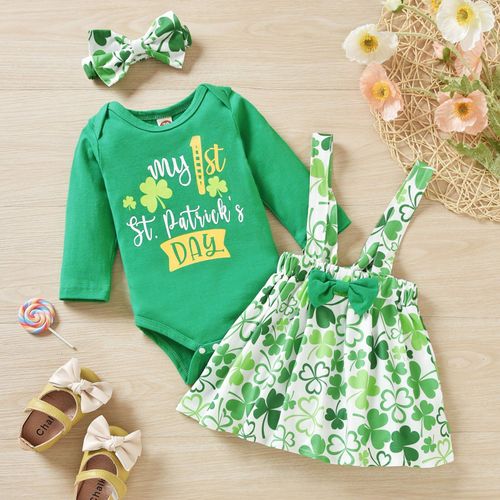 Ensemble De Vêtements Pour Filles, Jupe Décontractée, Haut Pour Bébé, Tenue Imprimée St.Patrick
