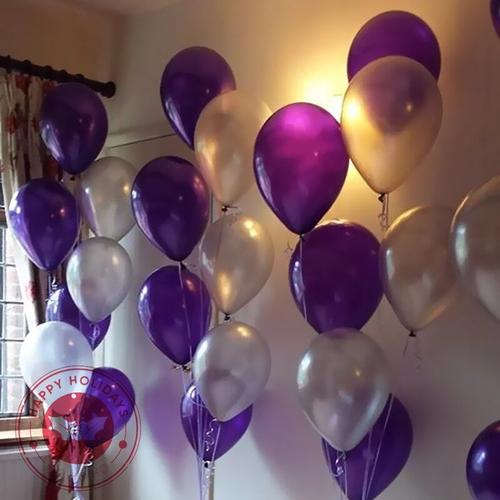 Ballons En Latex Violet Nacré, Blanc, Doré, Vert, Pour Décorations De Mariage, Noël, Fête D'anniversaire, Jouet À Hélium