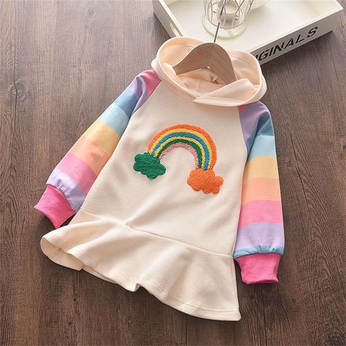 Robe De Princesse Brodée Pour Filles, Sweat-Shirt À Capuche, À Volants, Tricoté, Décontracté, Pour Enfants En Bas Âge, Pour Le Nouvel An, 2022