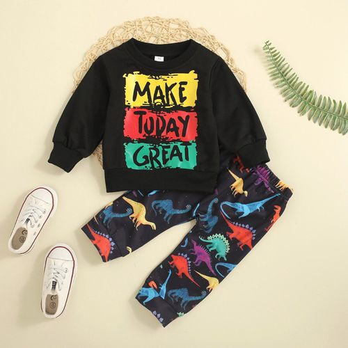 Ensemble Manches Et Pantalon Pour Garçon, Imprimé, Long, Lettres, Haut Pour Bébé, Tenues Et Vêtements Pour Enfants