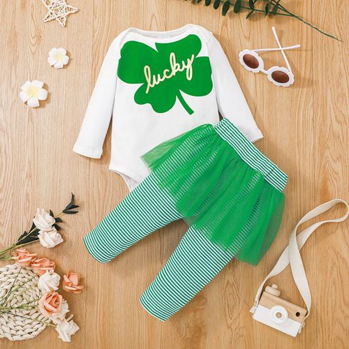 Ensemble De Jour Décontracté Pour Filles, Tenue Imprimée, Haut, Pantalon, Vêtements Pour Bébé, St.Patrick, Été