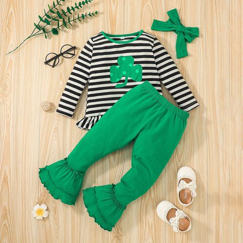 Vêtements Pour Bébés Filles, Ensemble St.Patrick, Pantalons Décontractés Imprimés, Hauts, Tenues De Journée Pour Filles