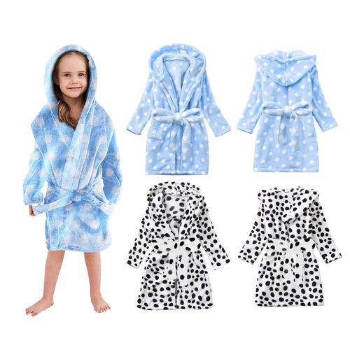 Peignoir Chaud À Capuche Pour Filles, Pyjama Épais En Flanelle, Manteau Et Veste, Vêtements Pour Enfants