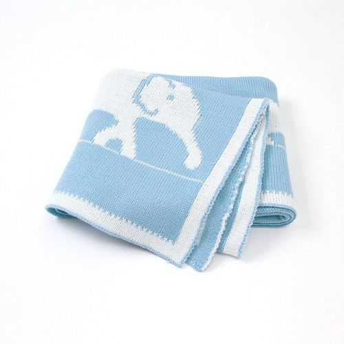 Couvertures Pour Bébé, En Forme D'éléphant, Pour Nouveau-Né, Tricotées, Pour Enfants, Garçons Et Filles, Tapis De Jeu D'extérieur Super Doux Pour Tout-Petit