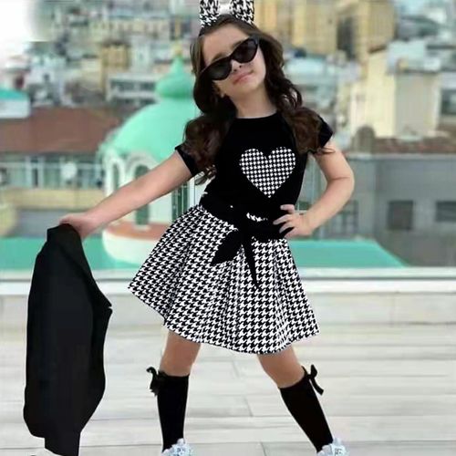 Ensemble Chemise Et Jupe De Saint-Valentin Pour Filles, Vêtements D'hiver, Imprimés C¿Ur, Pour Bébés