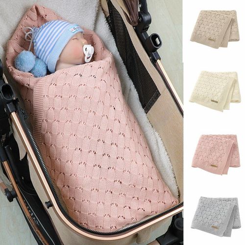 Couverture Tricotée Super Douce Pour Nouveau-Né, Pour Emmailloter Bébé, Panier De Poussette, Couverture De Sieste Pour Enfants, Couette De Climatisation