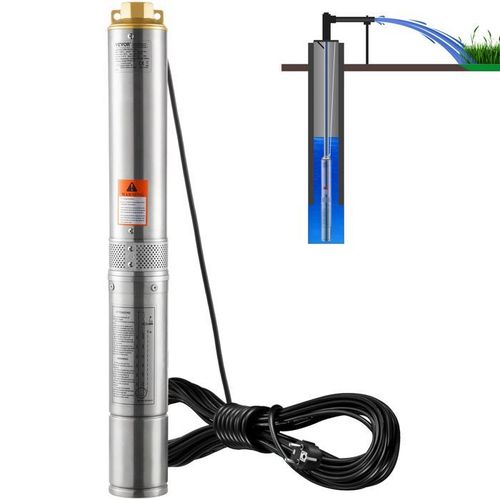 Pompe Immergée pour Puits Profond-VEVOR-370 W-50 m-Boîtier de Commande Externe, IP68 pour Maison, Irrigation Industrielle
