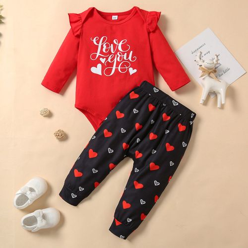 Barboteuse De Jour Imprimée Pour Bébé, Pantalon De Saint Valentin, Body Avec Lettres Imprimées, Pour Garçons Et Filles, Vêtements Pour Enfants