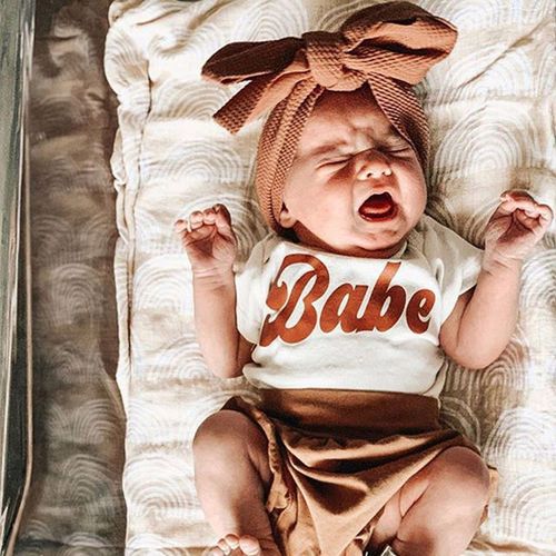 Ensemble 3 Pièces Pour Bébé, Tenue Pour Nouveau-Né Garçon Et Fille, Barboteuse Avec Imprimé De Lettres Et Grand N¿Ud Papillon