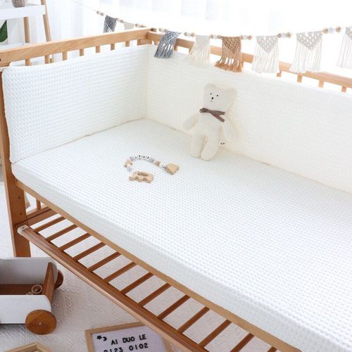 Pare-Chocs De Lit De Bébé Nordique Pour Nouveau-Nés, Protection De Berceau En Coton Gaufré Épais, Coussin Autour De Lit Pour Bébé, Décor De Chambre Pour Garçons Et Filles, 1 Pièce