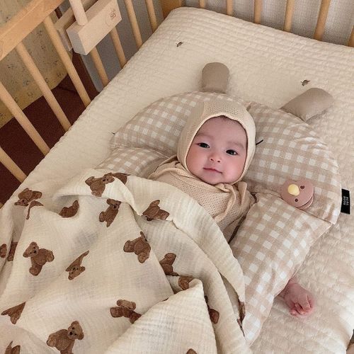 Couverture De B?b? Imprim?e Ours, Nouvelle Collection De Couvertures De Couchage Pour Enfants, En Gaze Respirante, Climatiseur D'?t?, Couette D'emmaillotage Pour Nouveau-N?