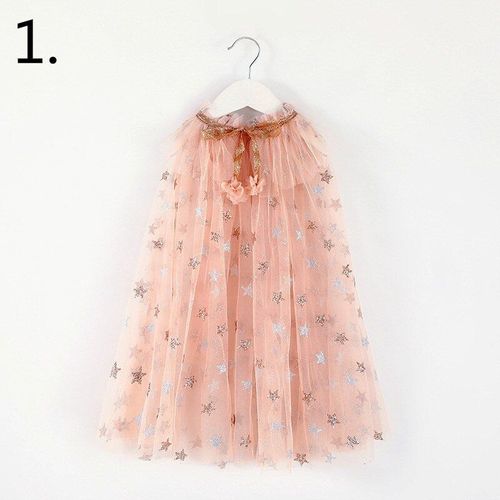 Cape F?erique En Maille Pour Enfants, Manteau De Princesse En Paillettes De No?l, Pom Pom Star, En Maille Fine, Poncho