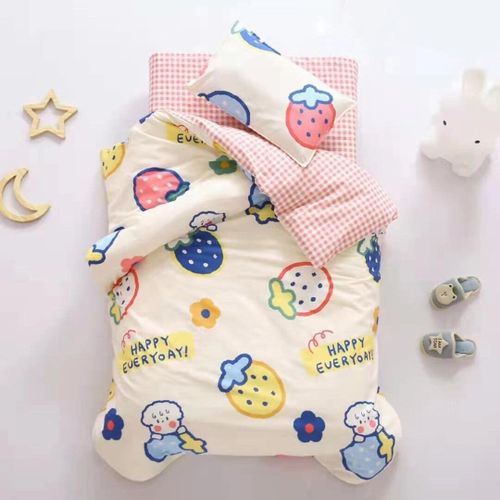 Parure De Lit Pour Nouveau-Né, Ensemble De Literie En Pur Coton, Motif Dessin Animé, Pour Enfant, Garçon, Sieste, Berceau Tissé, Housse De Couette, Drap Et Taies D'oreiller, 3 Pièces