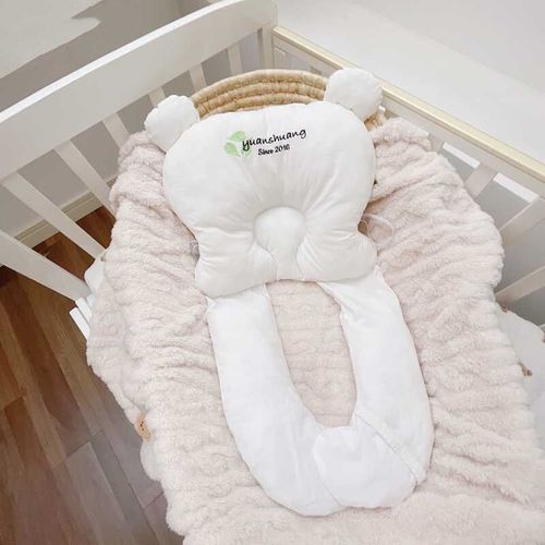 Oreiller Ergonomique En Coton Biologique Pour Bébé, Pour Nouveau-Né, Protection De Tête Plate, Poussette, Pare-Chocs, Décor De Chambre