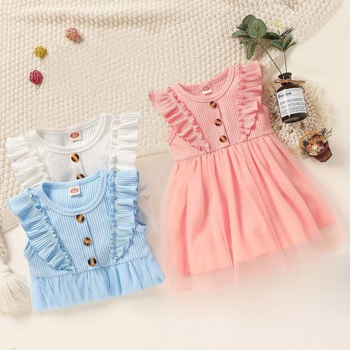Robe De Princesse Sans Manches Pour Filles, Ensemble De Pyjama En Tulle À Volants, Vêtements De Nuit Pour Bébés Filles