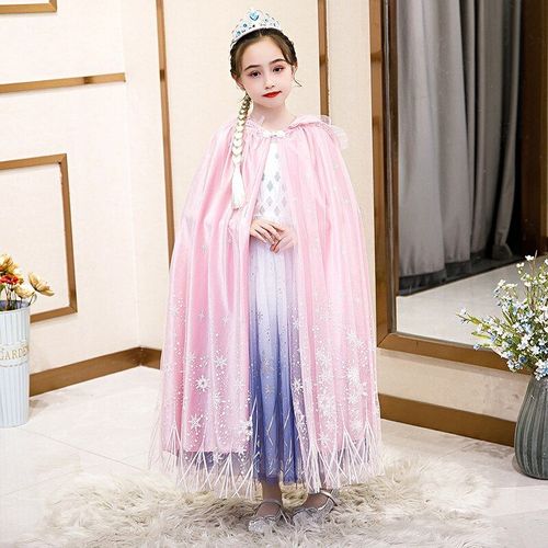 Cape De Princesse Flocon De Neige Pour Filles, Costume De Cosplay De No?l Coupe-Vent ? Capuche Pour F?te D'anniversaire Pour Enfants
