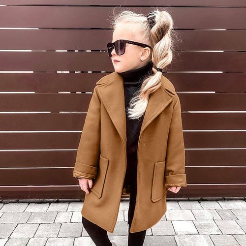 Manteau À Manches Longues En Velours Pour Fille, Vêtement D'extérieur Chaud, Résistant Au Vent, Couleur Unie, Collection Hiver Et Automne