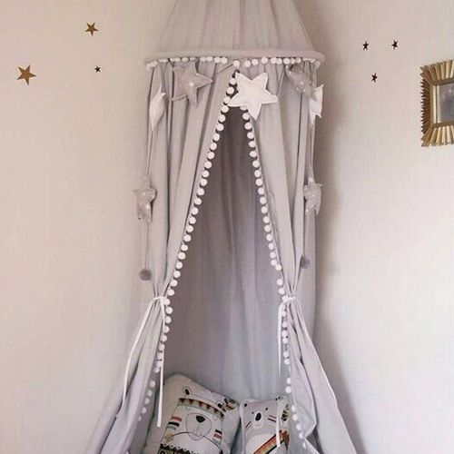Moustiquaire Avec Pompon Pour Enfants, Literie Anti-Morsure Pour Bébé, Couverture De Lit En Coton, Maison De Jeux, Dôme, Rideau De Lit, Tente En Filet