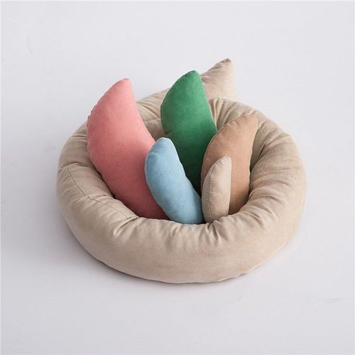 Ensemble D'oreillers Pour Bébé, Accessoires Photo Pour Nouveau-Né, Pour Pose De Beignets, Remplissage D'anneau, Oreiller En Croissant Professionnel, 6 Pièces