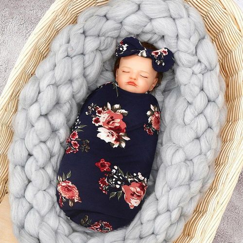 Ensemble Couverture De Bébé + Bandeau + Chapeau, Couverture De Réception Pour Nouveau-Né, Bonnet, Bonnet, Ensemble De 3 Pièces